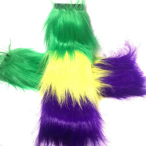 Vente en gros de chaussettes sans <span class=keywords><strong>pied</strong></span> à fourrure pour femmes de la Nouvelle-Orléans Mardi Gras ensembles de bottes à pousser longues avec logo personnalisé longueur de l'équipage pour un usage quotidien - Product Image 4