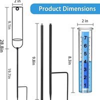 Pluviomètre, outil de mesure pour le jardinage, conversion standard en pouces et en millimètres, utilisation en cour, modèle 15