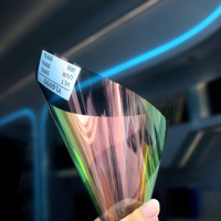 MOGU YL6090 Kaca Film Mobil Biru Solar Merah Ungu Hijau Chameleon Nano PET VLT 60% 99.4% Perlindungan UV Harga Pabrik