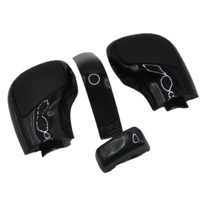 Couvre-levier de vitesses DSG Volkswagen en suède noir, ensemble de quatre pièces, style racing, compatible Bora - Product Image 3