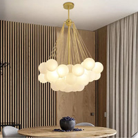 Lampes suspendues créatives Bubble E27, abat-jour en verre rond avec cadre en fer, éclairage suspendu nordique pour salon