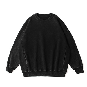 H5479 Fournisseur Fabricant – Nouveaux Sweat-shirts Col Rond Oversize Personnalisés en Tissu Lourd 500 g/m² Imprimé Wax Lavé - Product Image 6