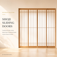 Porte coulissante Shoji en bois de pin sur mesure, paroi intérieure japonaise moderne avec papier durable pour chambre et balcon