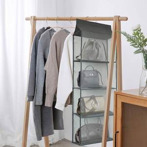 4-layer Fluoroscopy Multifunctional Storage Bag Stainless Steel Hanging Storage Bag Closet Organizer Gray - Product Image 5