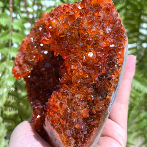 Geode di Cristallo <span class=keywords><strong>Arancione</strong></span> 500-600g, Cluster <span class=keywords><strong>Minerale</strong></span> 1.1-1.32lb, Pietra Curativa Feng Shui Arcobaleno - Product Image 4