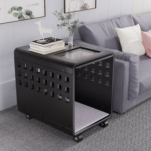 Cage de style meuble pour chiens de taille moyenne chenil d'intérieur esthétique pour chiots avec porte maison décorative moderne en fil de bois pour animaux de compagnie - Product Image 3