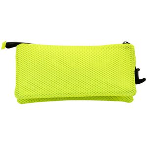 Oh My Pop Trousse à crayons triple en maille jaune néon - Product Image 3