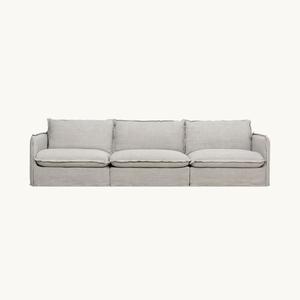 Sofá Modular de Tela Francesa con Estructura de Esponja y Plumón para Sala de Estar, Ideal para Apartamentos, Hoteles o Villas - Product Image 3