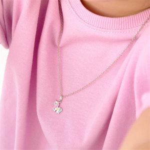 <span class=keywords><strong>Bijoux</strong></span> pour enfants mignons personnalisés collier à pendentif licorne crinière arc-en-ciel en acier inoxydable collier de <span class=keywords><strong>bijoux</strong></span> de mode pour filles pour enfants - Product Image 3