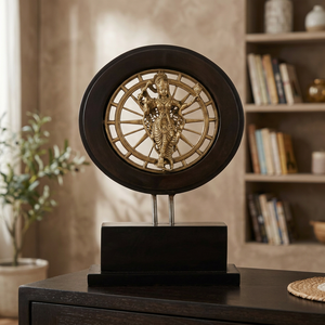 Sculpture artisanale en métal de Shiva Nataraja avec base sur roulettes, cadeau décoratif - Product Image 2