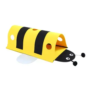 Detachable Straight Cylinder Bee Felt Cat Tunnel Magic Sticker Breathable Bite Resistant Openwork Interactive Cat Toys