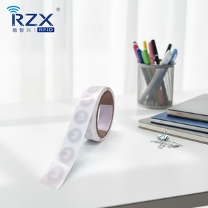 В наличии: NFC <span class=keywords><strong>RFID</strong></span>-метки-стикеры в рулонах, круглые, 25 мм, мини-метки NFC 13,56 МГц, белые, пустые, от RZXRFID - Product Image 1