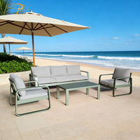 Modernes Komplett-Aluminium Freizeit-Gartensofa Outdoor-Möbel 5-Sitzer 4-teiliges Terrassen-Sofa-Set für den Innenhof