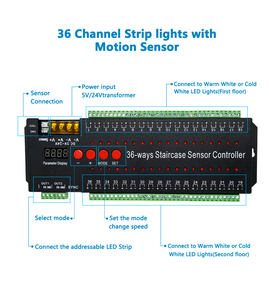 36-Step <span class=keywords><strong>Internet</strong></span> người nổi tiếng thông minh LED chiếu sáng Dimmer cơ thể con người cảm ứng bước cảm biến cầu thang điều khiển - Product Image 2