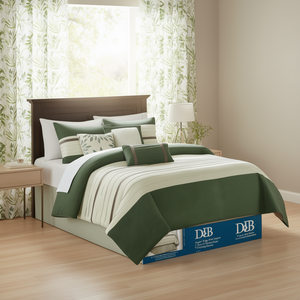 Ensemble de couette DB Super King Size 7 pièces en coton lavé à motif végétal pour la maison, printemps-été - Product Image 2