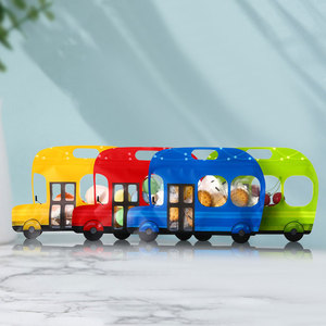 Bao Bì Kẹo Tùy Chỉnh, Túi Khóa Kéo Dễ Thương, Túi Mylar Hình Xe Buýt - Product Image 1