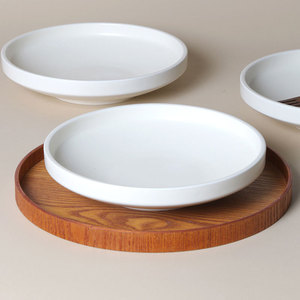 <b>Ceramic</b> Serving <b>Plate</b> Round Cream White Crackle Glaze Vintage Handmade For Party Dishes - Product Image 4
