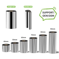 Ruban de transfert thermique en résine de cire TTR de qualité supérieure, 110 mm x 450 m, 102 mm x 250 m, 110 mm x 300 m, pour imprimante à codes-barres