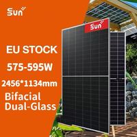 Panneau solaire bifacial Sunplus 580W de type N, 2456x1134mm, cellules 182mmx182mm, module photovoltaïque à efficacité de 21,29%
