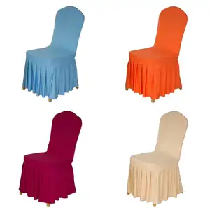 Factory price hotel dining party lycra polyester spandex chair covers skirt chair covers fabric cover for chairs