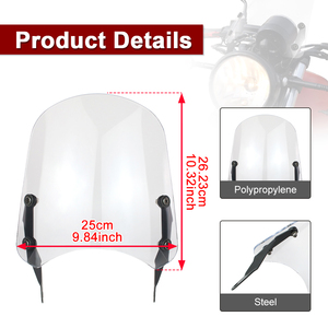Waximoto adatto per <span class=keywords><strong>Moto</strong></span> <span class=keywords><strong>Guzzi</strong></span> V7 <span class=keywords><strong>750</strong></span> II II 2008-2020 Aftermarket parabrezza in acciaio supporto staffa - Product Image 5