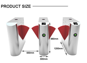 Torniquete de solapa con sistema de billete, barrera de solapa para puerta, uso para oficina, Edificio, entrada - Product Image 4
