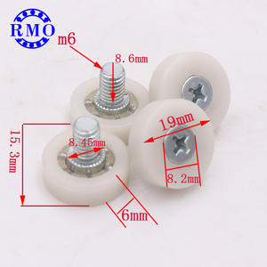 PA6 PA66橱柜Polea滚轮滑动抽屉滚轮M6螺丝不锈钢小尼龙滑轮带M6x19x6mm毫米 - Product Image 5