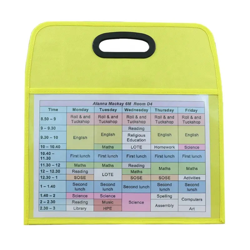 Double-side Portable Dry Erase Pockets Chart With Handle Write n Wipe Pocket Board