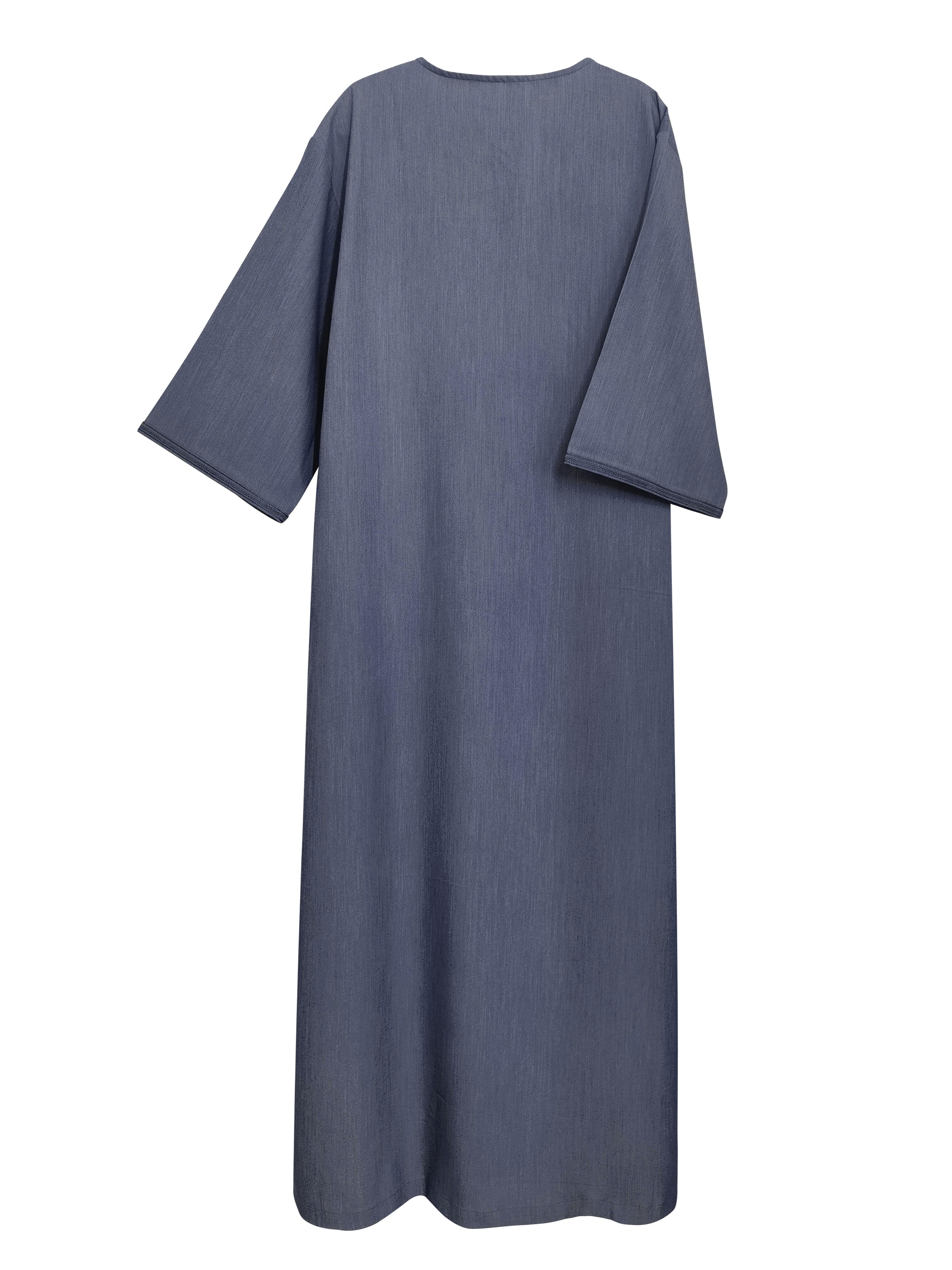 Thobe Marocain Manche Courte – Gris Bicolore, Coupe Ajustée Pour Homme
