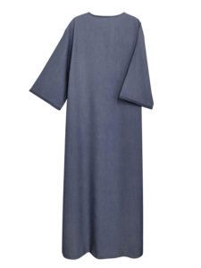 Abaya Hommes <span class=keywords><strong>Djellaba</strong></span> Marocaine 2025 à Manches Courtes Simple Grise Thobe Décontractée Jalabiya Qamis Caftan pour Hommes Musulmans - Product Image 4