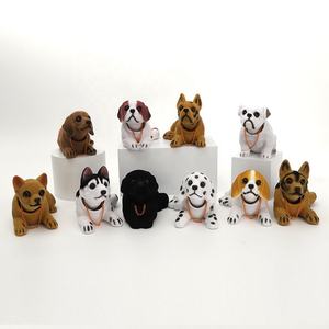 L-30 Figurine de bouledogue mignon à tête oscillante pour tableau de bord de voiture, en résine, accessoires de voiture, décoration intérieure - Product Image 2