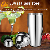 Kit de barman accessoires de bar jigger ensemble de shaker à cocktail en acier inoxydable avec support