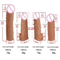 Conjunto de Dildos de Goma Suave con Dientes de Lobo para Hombre Pene Simulado de Cristal TPE Juguete Sexual Dildo Extendido y Engrosado