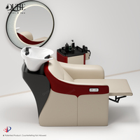 Nouvelle Arrivée : Fauteuil de Massage Shampoing Moderne pour Salon de Coiffure, Lit de Lavage avec Bassin en Céramique pour Barbier