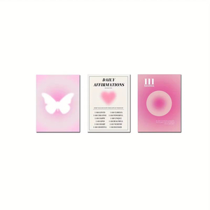 Nordic minimalist art print - Abstract pink <strong>gradient</strong> butterfly canvas mural art painting <strong>poster</strong> - Heart-shaped wall art - Product Image 5