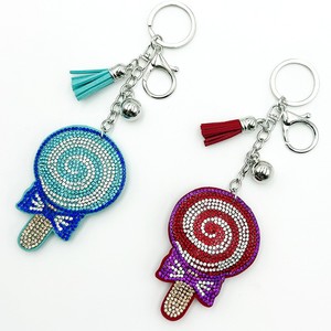 <b>Custom</b> Color Bling Cute Glitter <b>Key</b> <b>Ring</b> Crystal Rhinestone Cute Funny Lollipop Keychain New Style - Product Image 6
