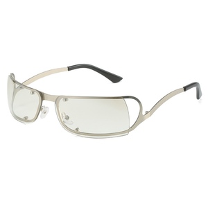 Fashion Style Rectangle Sunglasses Sports Frameless <b>Eyeglasses</b> Square Metal <b>Frame</b> Sunglasses - Product Image 5