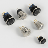 Interrupteur à bouton-poussoir momentané en laiton IP65 de 22 mm, 1NO NC, type à visser