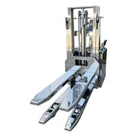 Transpalette Électrique Double Levage HuiZe 1000 kg en Acier Inoxydable 304, Hauteur de Levage 1,3 m, Pneus Pleins, Alimentation à Pile à Combustible à Hydrogène