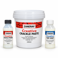 Kit d'effet craquelé en 3 étapes ZANERAY avec pâte d'apprêt et couche de finition pour toiles, bois, décorations murales et projets DIY