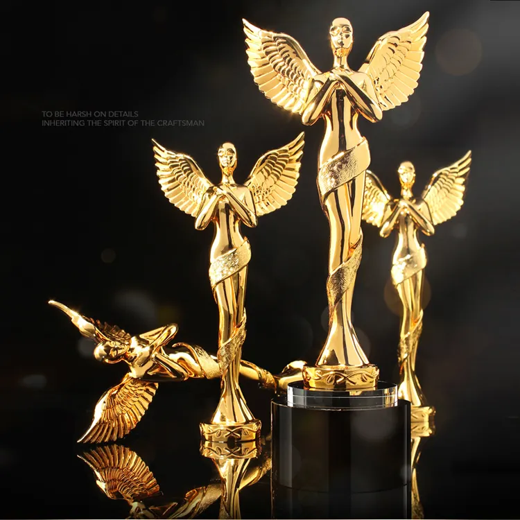 Angel wing metalen trofee oscar fairy crystal trofee