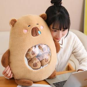Capybara sac dessin animé triton <span class=keywords><strong>Animal</strong></span> Squishy Mini poupées en peluche oreiller bureau sieste nourriture Snack peluche Peluche cadeau en peluche jouet - Product Image 3