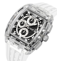 Montre à quartz pour homme, étanche, boîtier carré en silicone, cadran élégant, affichage sportif, montre-bracelet tendance, chronomètre, Skmei 2606