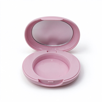 Boîtier compact rond recyclable pour poudre cosmétique, fard à joues et fard à paupières, avec miroir, personnalisable en couleur et avec logo de marque privée