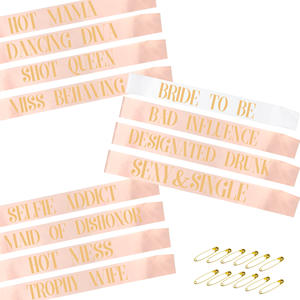 18-مجموعة لوازم حفلات العروسة المثيرة للفريق لتكون وشاح ساتان لوصيفة العروس - Product Image 6