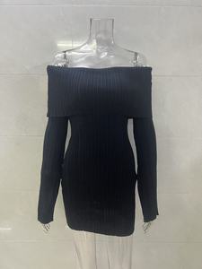 Nuovi Abiti Lavorati a Maglia con <span class=keywords><strong>Spalle</strong></span> <span class=keywords><strong>Scoperte</strong></span> Primavera 2026, <span class=keywords><strong>Vestito</strong></span> Aderente Mini a <span class=keywords><strong>Maniche</strong></span> <span class=keywords><strong>Lunghe</strong></span> Sexy per Donne - Product Image 3