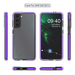 เคสโทรศัพท์มือถือแบบใส TPU ป้องกันการกระแทก 360 องศา พร้อมระบบป้องกันแบบถุงลมนิรภัย สำหรับ Samsung S21 - Product Image 1