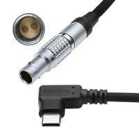 Câble d'alimentation USB-C Type-C à angle droit Alvin's, 2 broches mâle, charge rapide pour DJI Ronin |   Tilta |   Teradek |   SmallHD |   Caméras Z-CAM