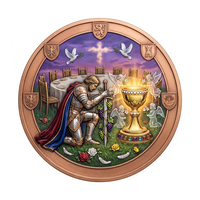 Pièce de collection artistique de prestige en cuivre fin .999, 1 once, avec relief haut de gamme représentant Pégase céleste, Harpe, Musée et Galaxie, au design éclatant