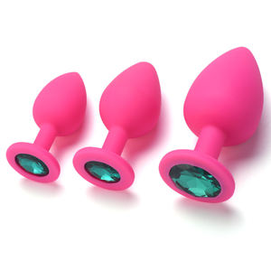 Delove Anal Plug kristal takı vajina çift silikon çelik popo Anal Plug Set başına 3 boyutları seks oyuncakları kadınlar için - Product Image 2